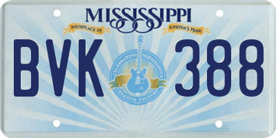 MS license plate BVK388
