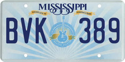 MS license plate BVK389