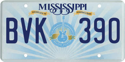 MS license plate BVK390