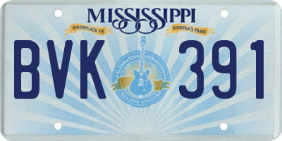 MS license plate BVK391