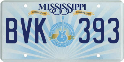 MS license plate BVK393