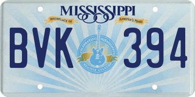 MS license plate BVK394