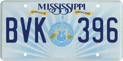 MS license plate BVK396