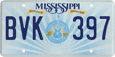 MS license plate BVK397