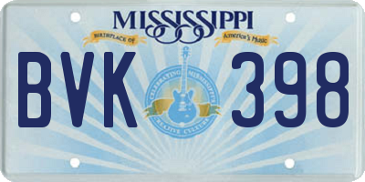 MS license plate BVK398