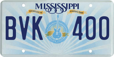 MS license plate BVK400