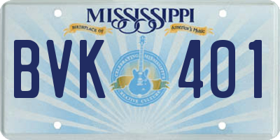 MS license plate BVK401