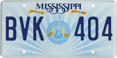 MS license plate BVK404