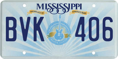 MS license plate BVK406