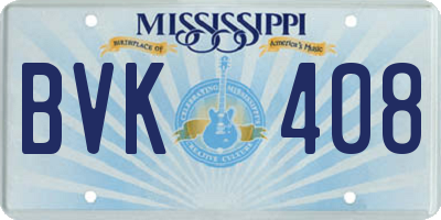 MS license plate BVK408