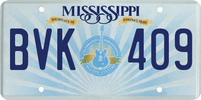 MS license plate BVK409