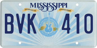 MS license plate BVK410