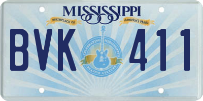 MS license plate BVK411