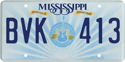 MS license plate BVK413