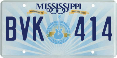 MS license plate BVK414
