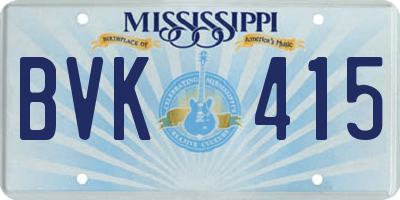 MS license plate BVK415