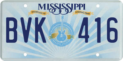 MS license plate BVK416