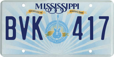 MS license plate BVK417