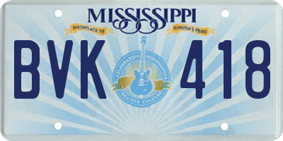 MS license plate BVK418