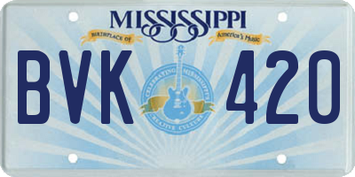 MS license plate BVK420