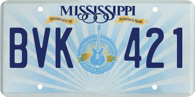 MS license plate BVK421
