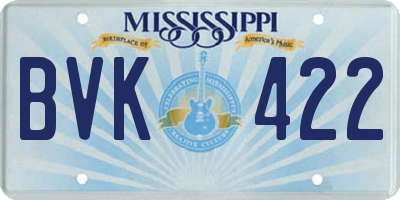 MS license plate BVK422