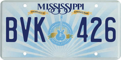 MS license plate BVK426
