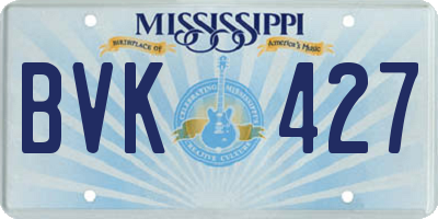 MS license plate BVK427