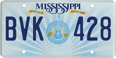 MS license plate BVK428
