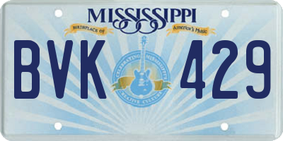 MS license plate BVK429