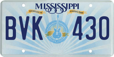 MS license plate BVK430