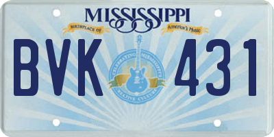 MS license plate BVK431