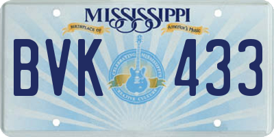 MS license plate BVK433