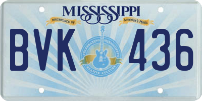 MS license plate BVK436