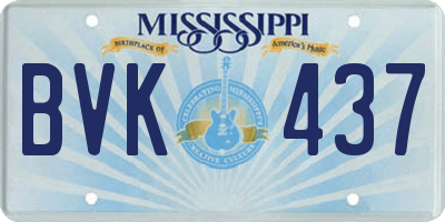 MS license plate BVK437