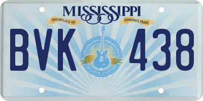 MS license plate BVK438