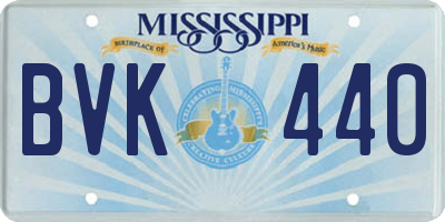 MS license plate BVK440