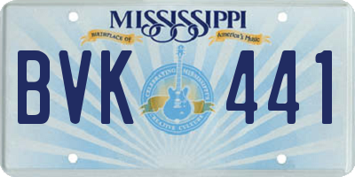 MS license plate BVK441