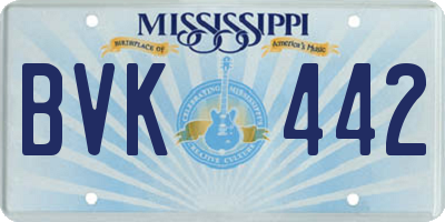 MS license plate BVK442