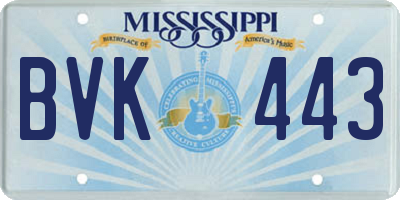 MS license plate BVK443