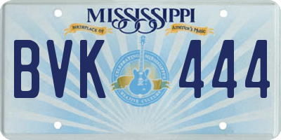 MS license plate BVK444