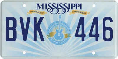MS license plate BVK446