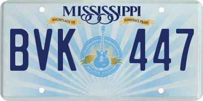 MS license plate BVK447
