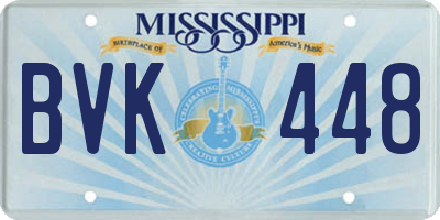 MS license plate BVK448
