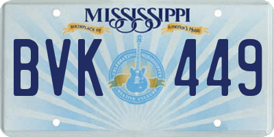 MS license plate BVK449