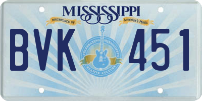 MS license plate BVK451