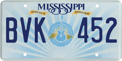 MS license plate BVK452