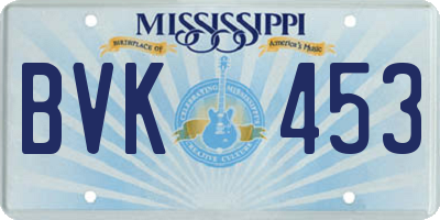 MS license plate BVK453