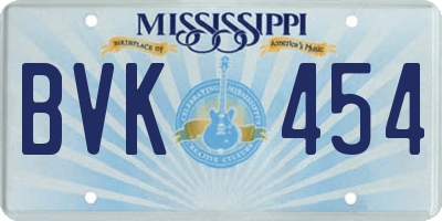 MS license plate BVK454