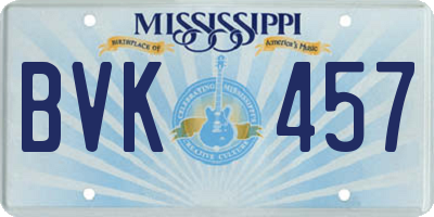MS license plate BVK457